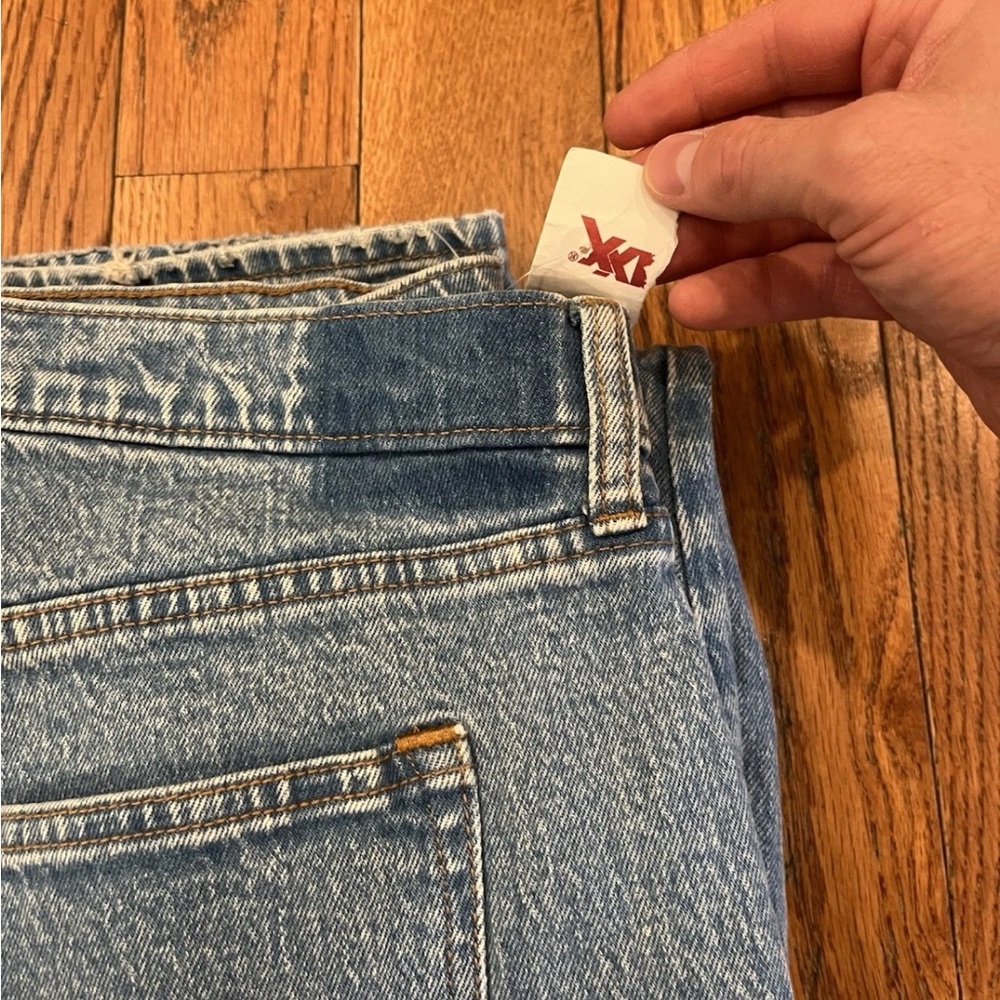 Abercrombie & Fitch The 90s Straight Jeans Ultra High Rise Blue Denim 35 20R New - Picture 3 of 12